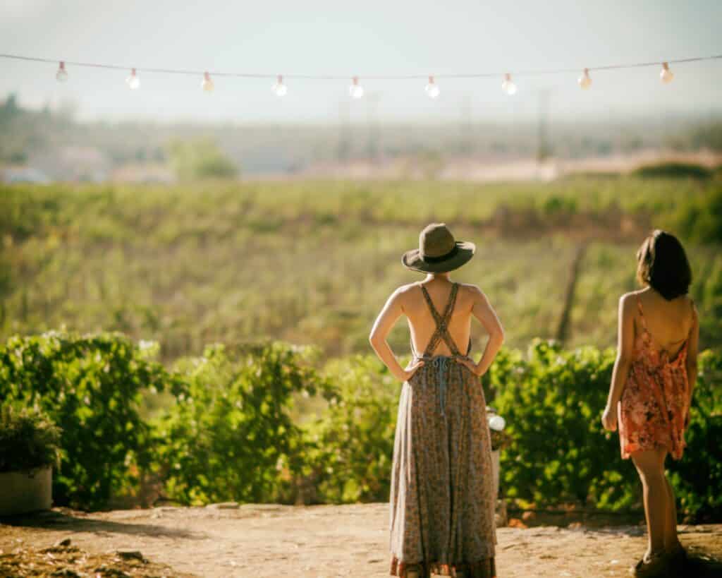 two women at vineyard