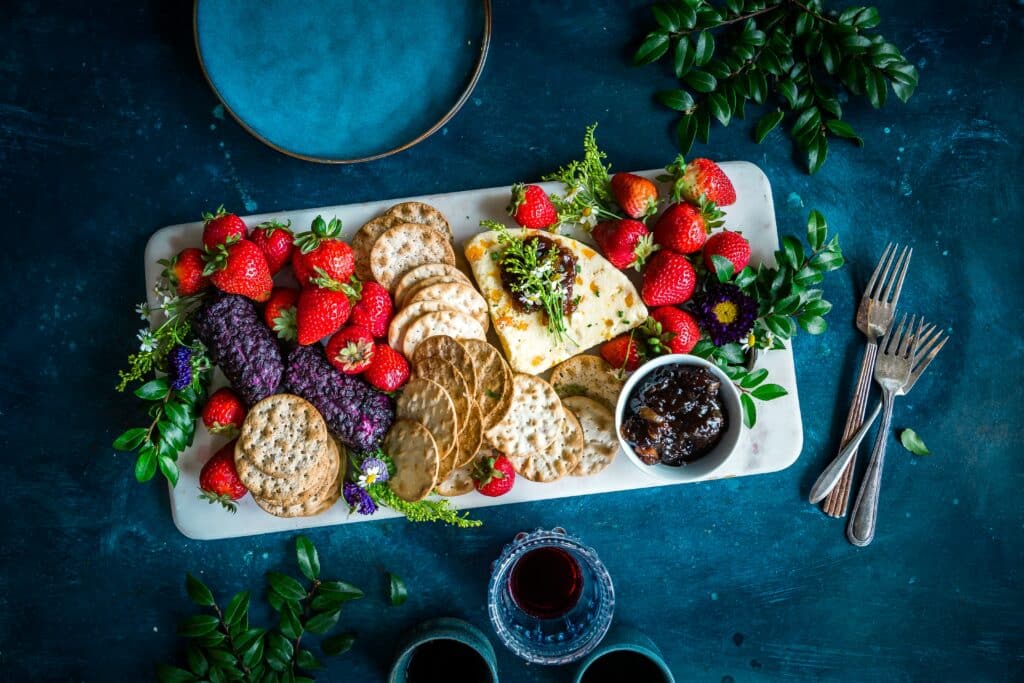 crackers and fruit